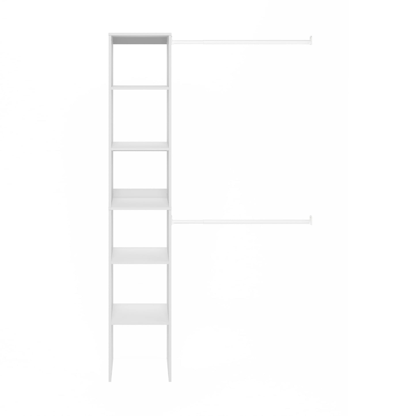 Furinno FANO Closet Organizers and Storage, 5-Tier Closet Storage Organizer with 2 Hanging Bars