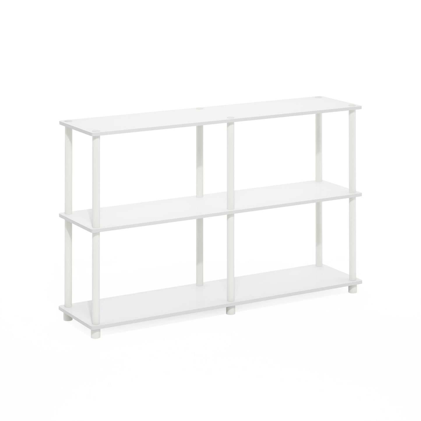 Furinno Turn-N-Tube Storage Shelves, 3-Tier 47.4 Wide Book Shelf, Corner Shelf, Toolless Open