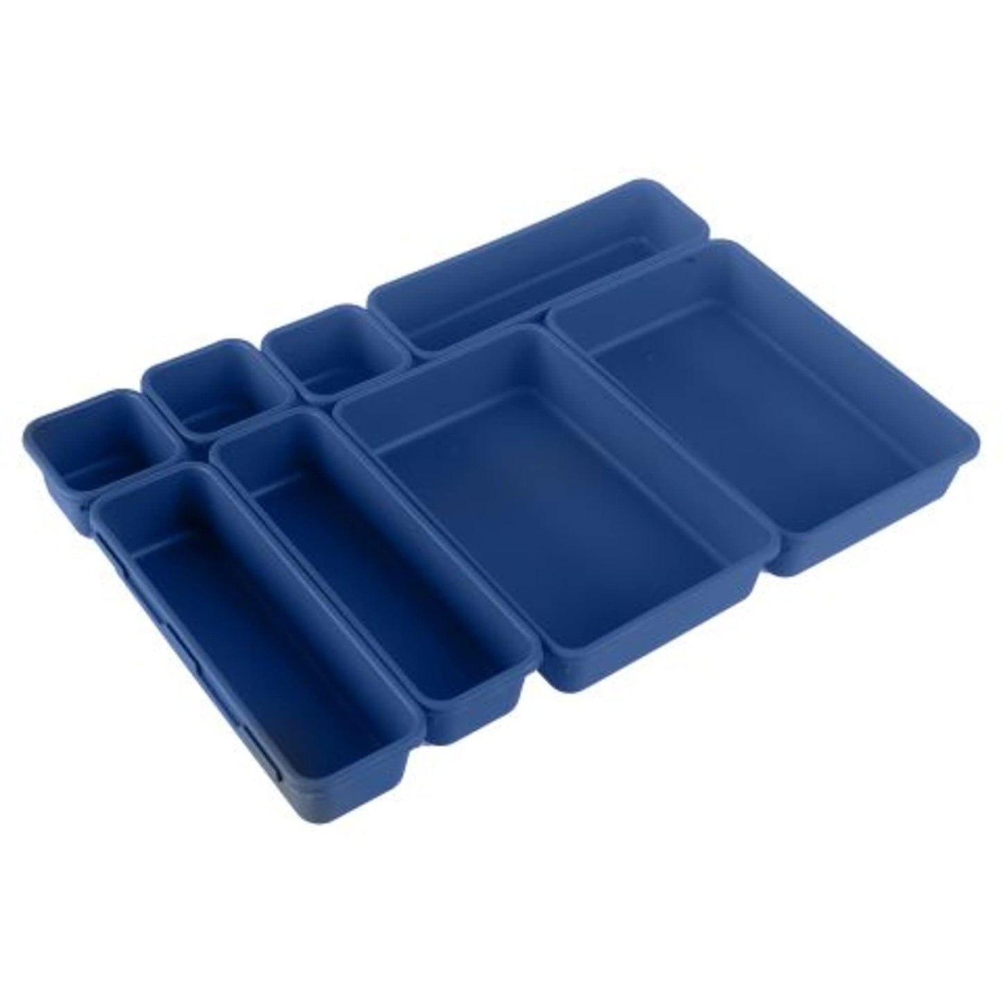 Oggi 8 Pack Interlocking Drawer Organizers & Storage Bins -Bathroom, Office, & Kitchen