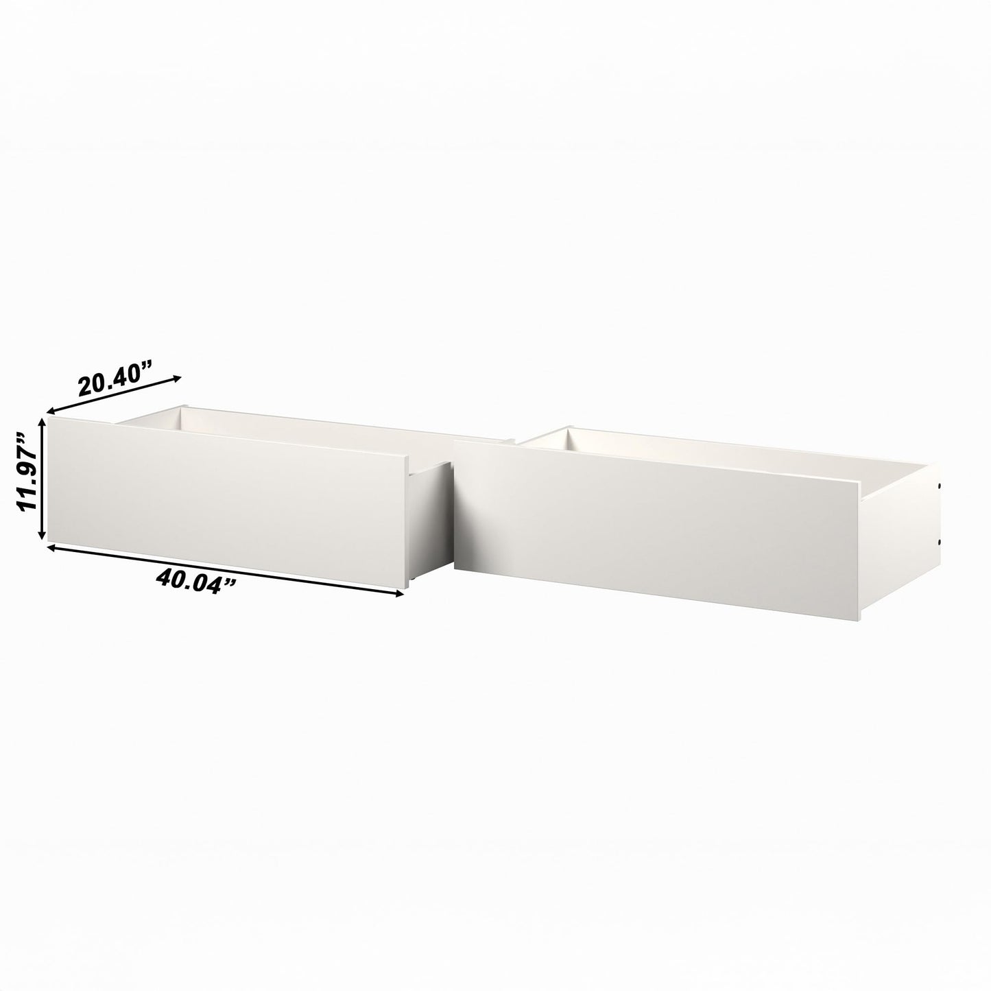 AFI Queen/King/Twin XL Under Bed Storage Drawers (Set of 2), White