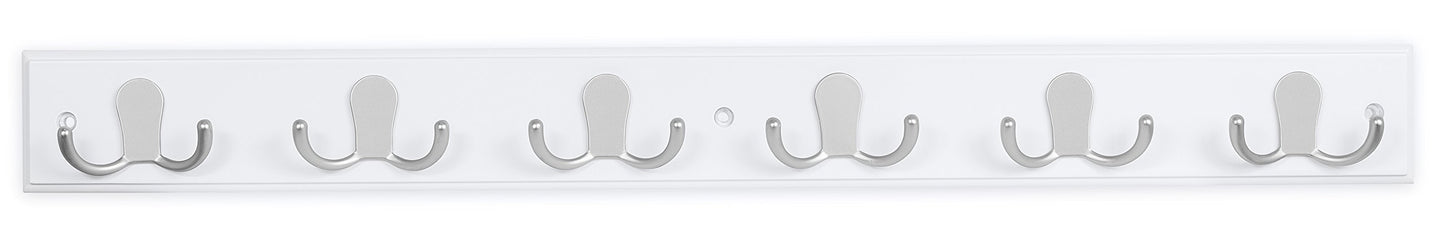 BIRDROCK HOME Dual Hook Coat and Hat Rack - 6 Dual Hooks - 27 Inches - Wall Mount - Decorative Home