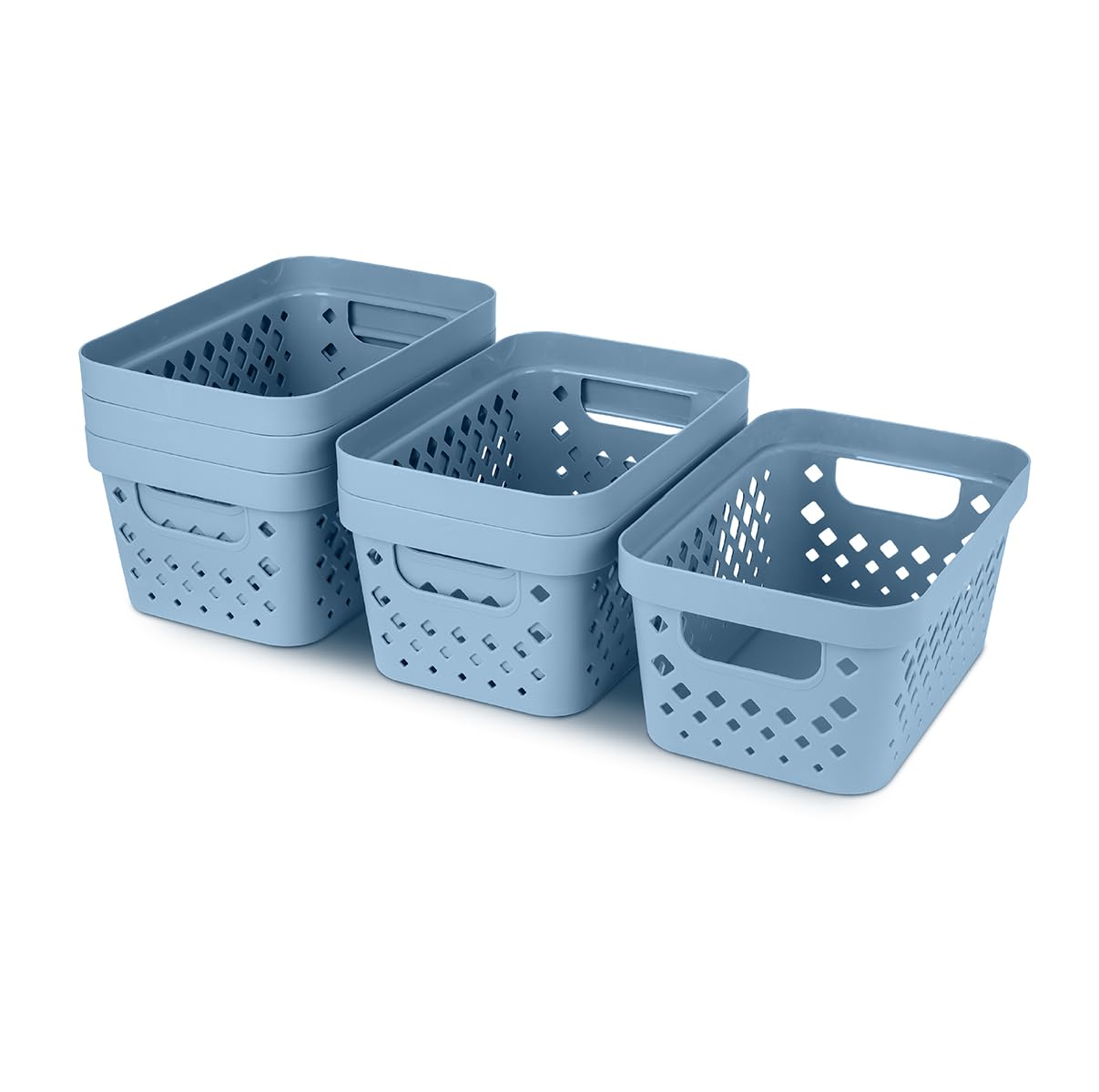 Glad Plastic Baskets for Organizing, Set of 6 | Pantry Storage for Under Counter, Linen Closet, and