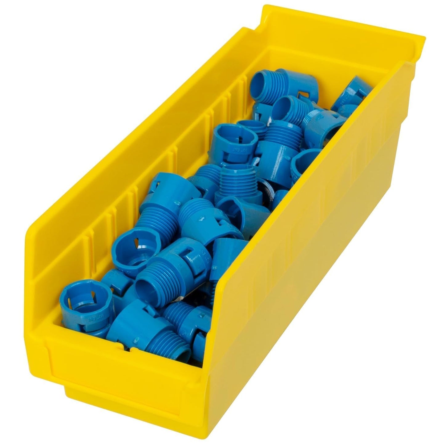 Akro-Mils 30120 Heavy Duty Plastic Shelf Bins, 12"x 4"x 4", Yellow, 24-Pack