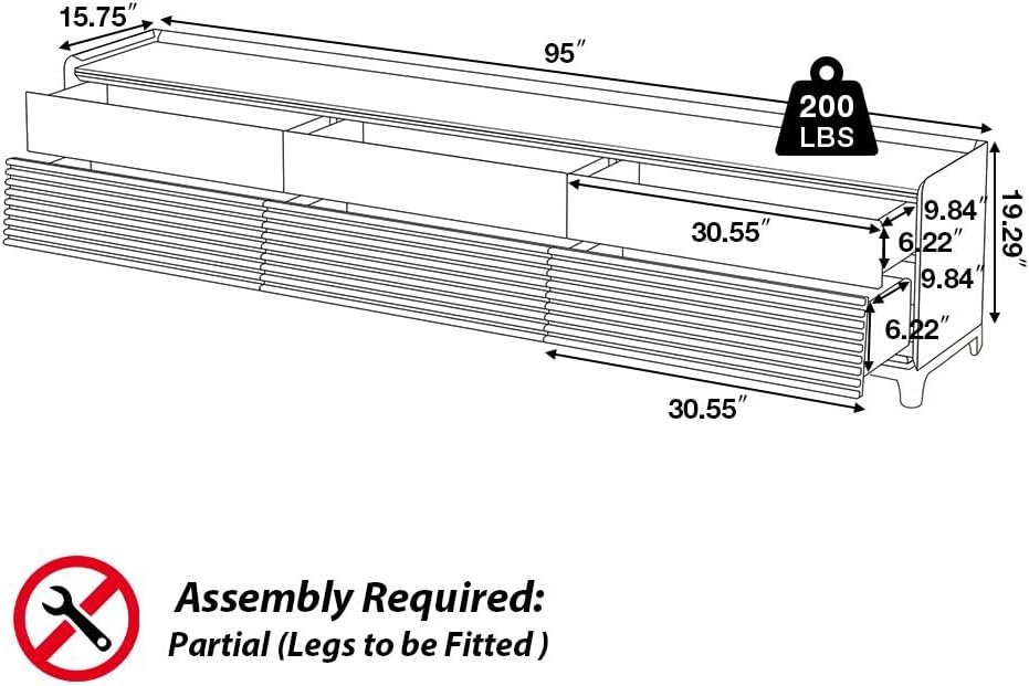 POVISON Fully-Assembled Mid Century Modern TV Stand with Legs, Wood Media Console with Adjustable LED Light, Entertainment Center with Storage for Living Room
