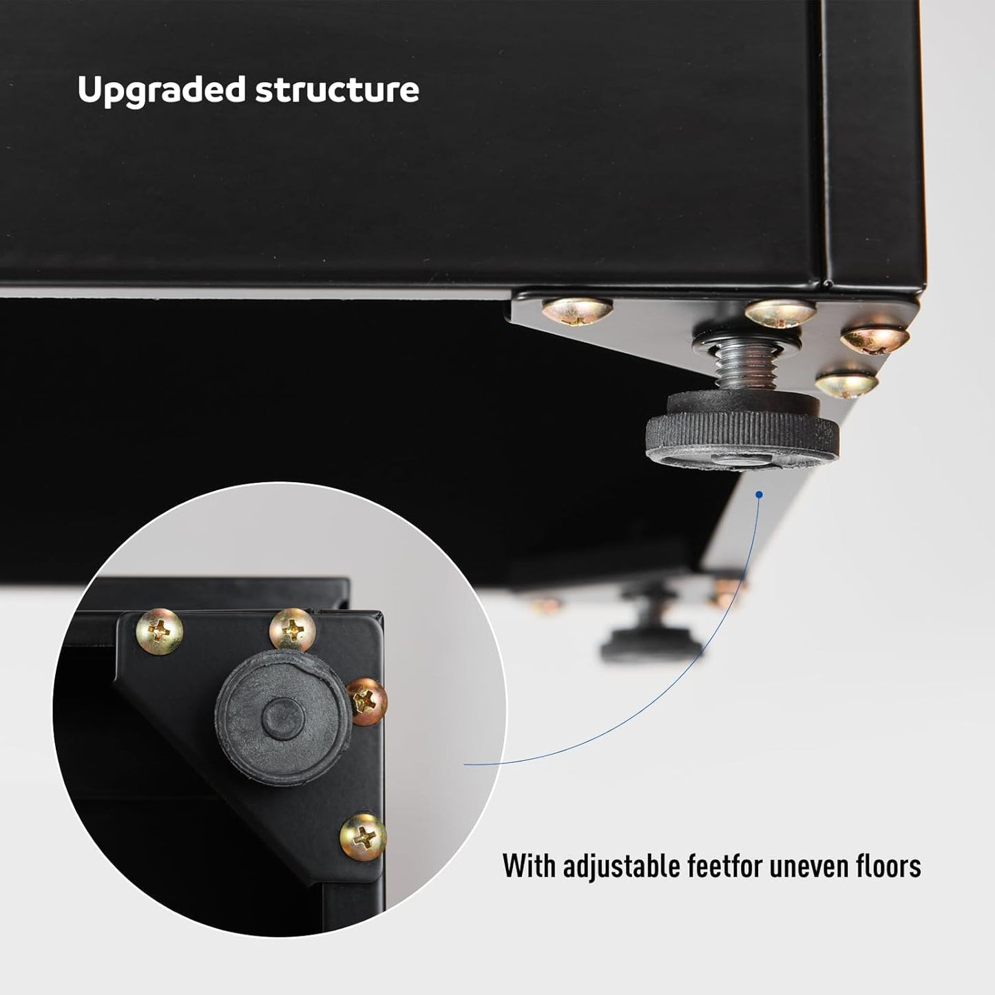 5 Tier Metal Curio Cabinets, Modern Bookshelf Cabinet with 4 Adjustable Shelves, Cabinet Display Case for Home Office, Living Room, Pantry (Black-27.5W)