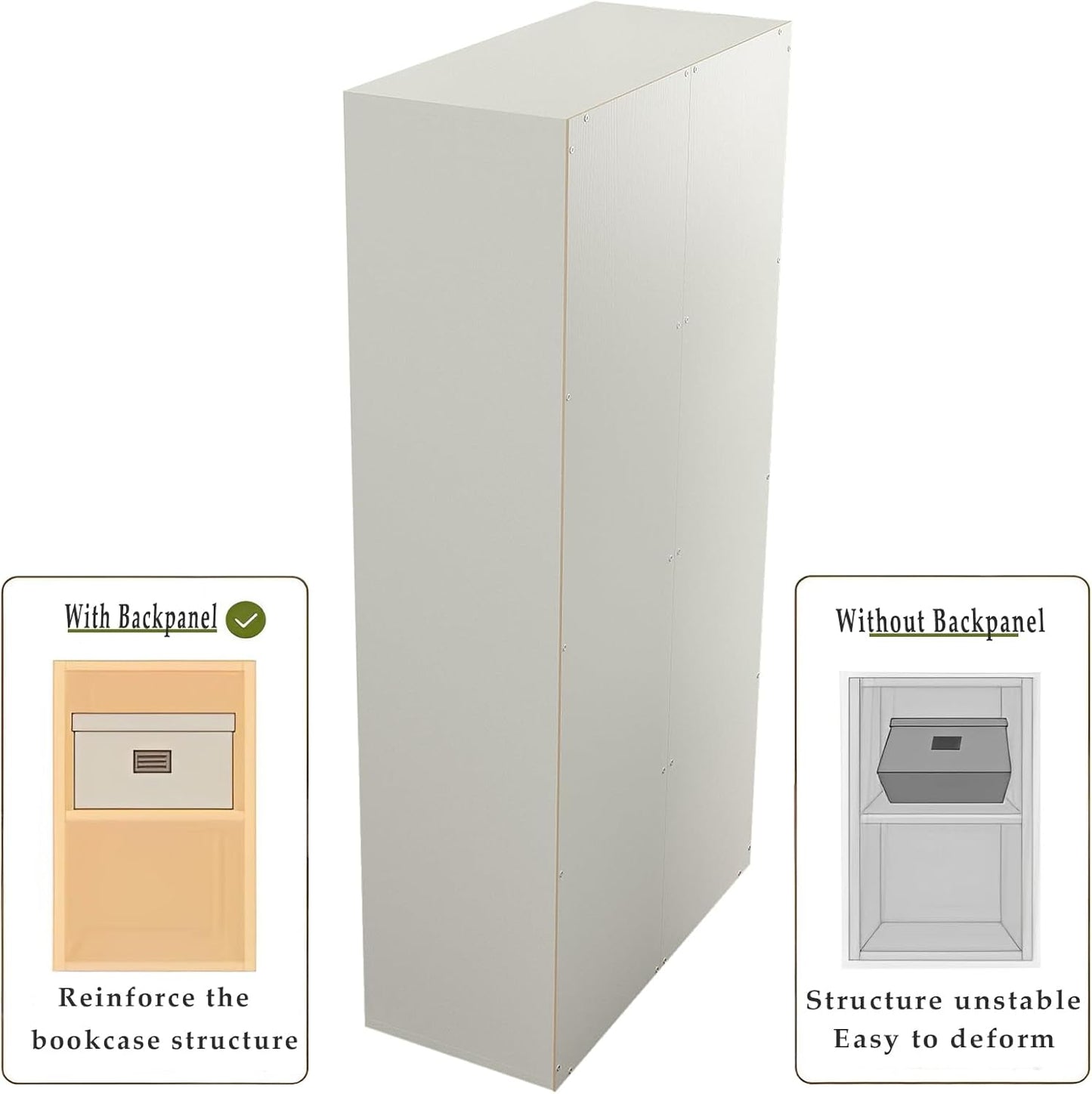 8-Cube Storage Shelf Bookcase - Wooden 4-Tier Floor Standing Open Bookshelf, Modern TV Stand up to 55 Inchs for Home and Office, Warm White