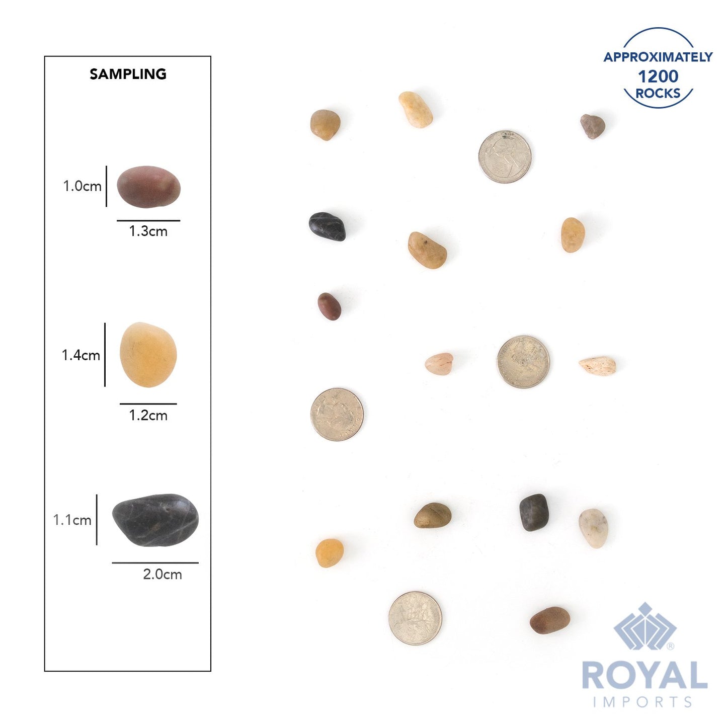 Royal Imports 5LBS River Rocks Decorative Ornamental Pebbles, Garden Landscaping Stones, Gravel Filler for Plants, Vases, Succulents, Home Decor, Aquariums, Crafting, Animal Habitat - Small Natural