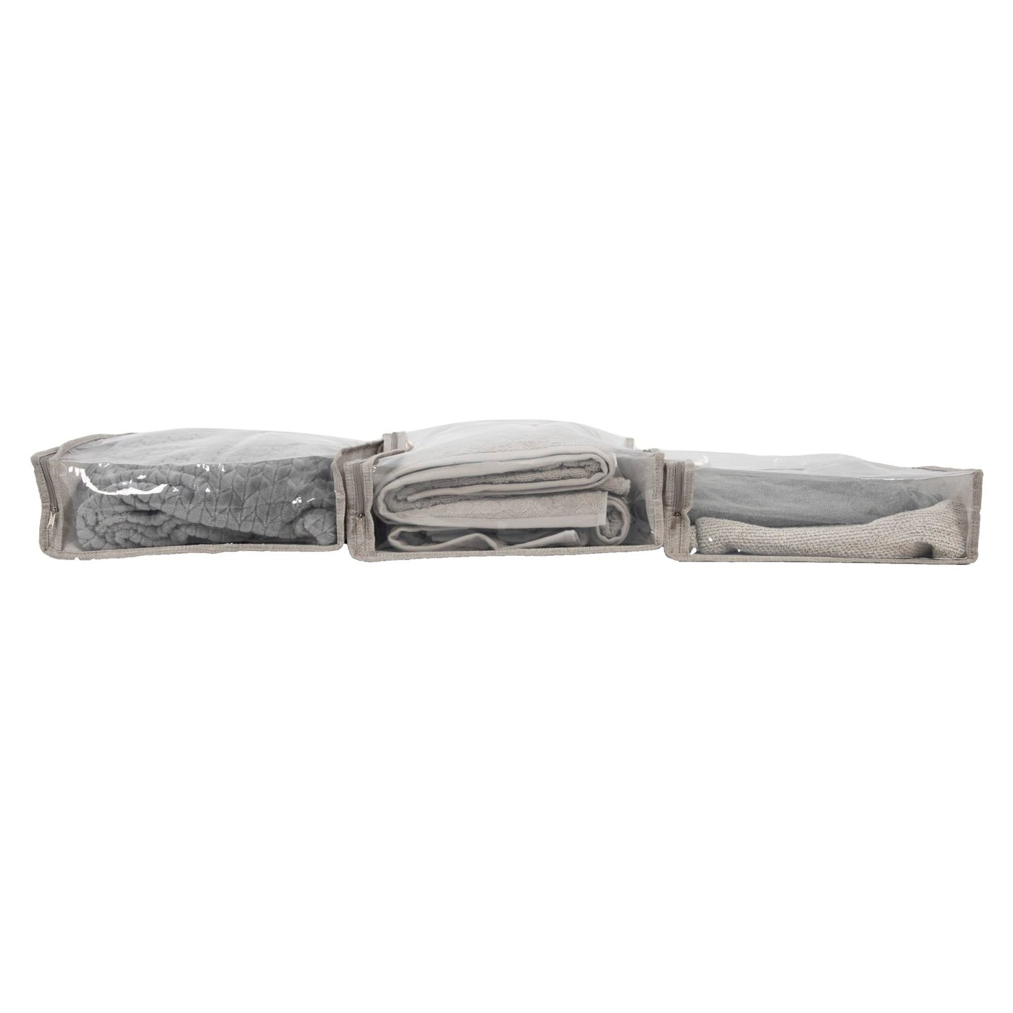 Household Essentials Under Bed Zippered Sweater Storage Bags with Clear Vision Panel, Set of 3