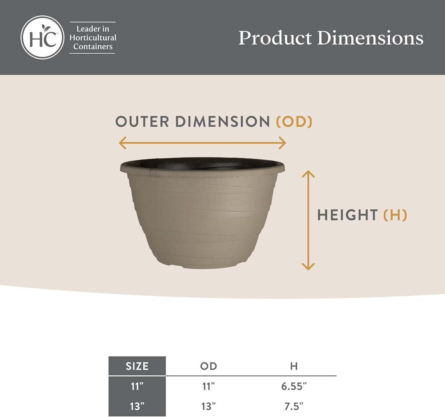 The HC Companies Wrapt Hanging Planters - Lightweight Plant Pot Hanger for Hanging Plants, Vegetables & Herbs - Outdoor & Indoor Hanging Basket for Plants (13" Black, Pack of 2)