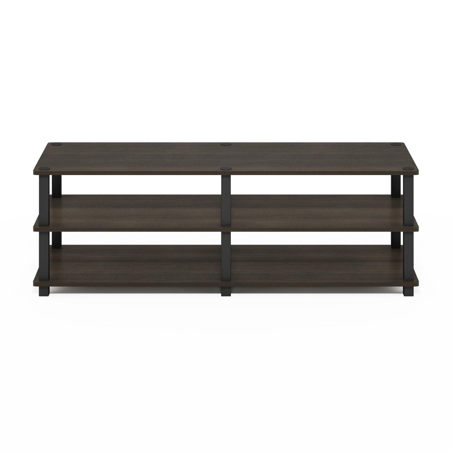 Furinno 14038DBR/BK TST No Tools 3-Tier Wide Shoe Storage Rack, Dark Brown/Black 47 Inch