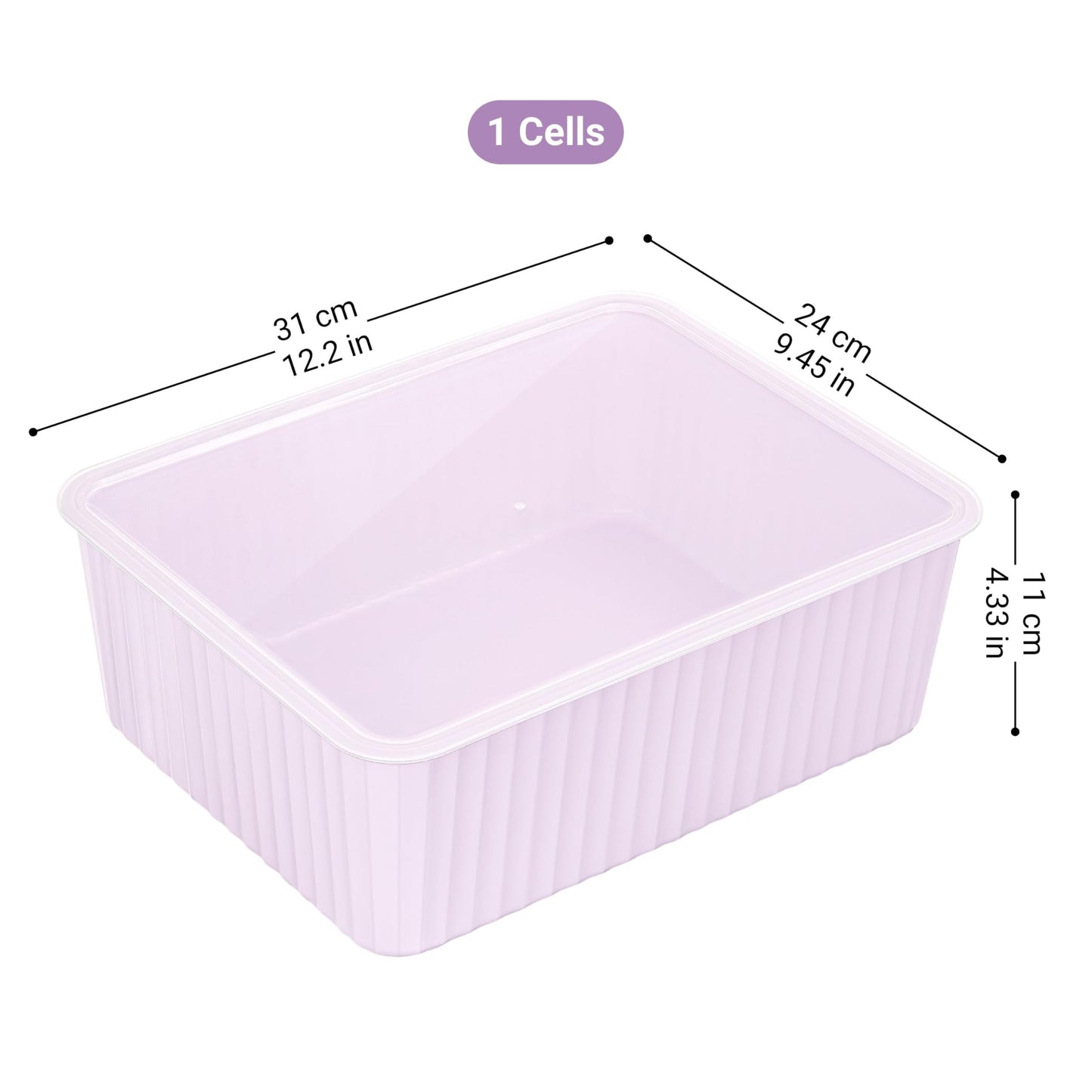 Cetomo Plastic Underwear Drawer Organizer with Lid, Lidded Storage Box for Bras, Plastic Basket for