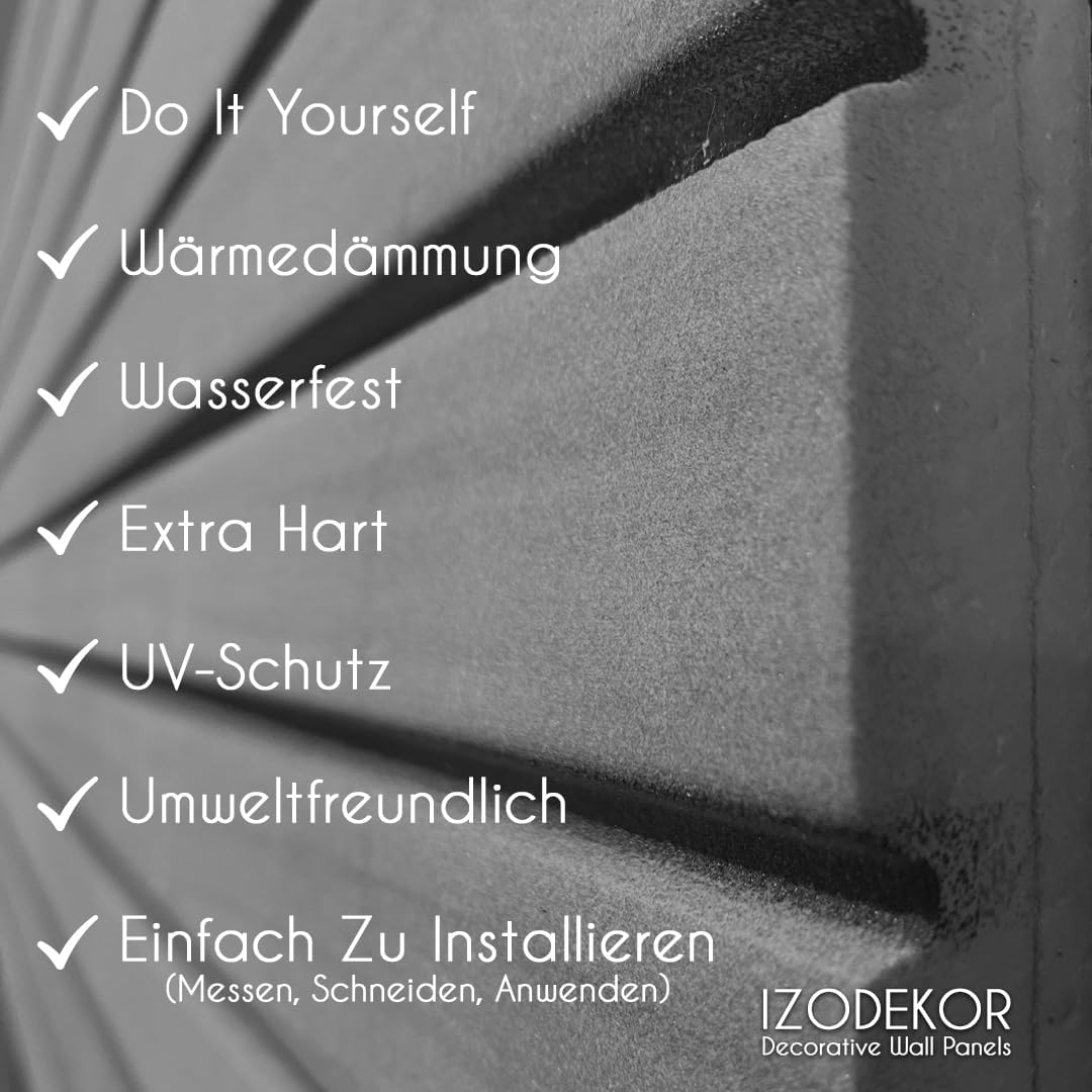 IZODEKOR 3D Stone Effect Wall Panels - Faux Stone Paneling for Living Room, Kitchen, Bathroom and More | Snow White - Pack of 3, Covers 16 sq ft