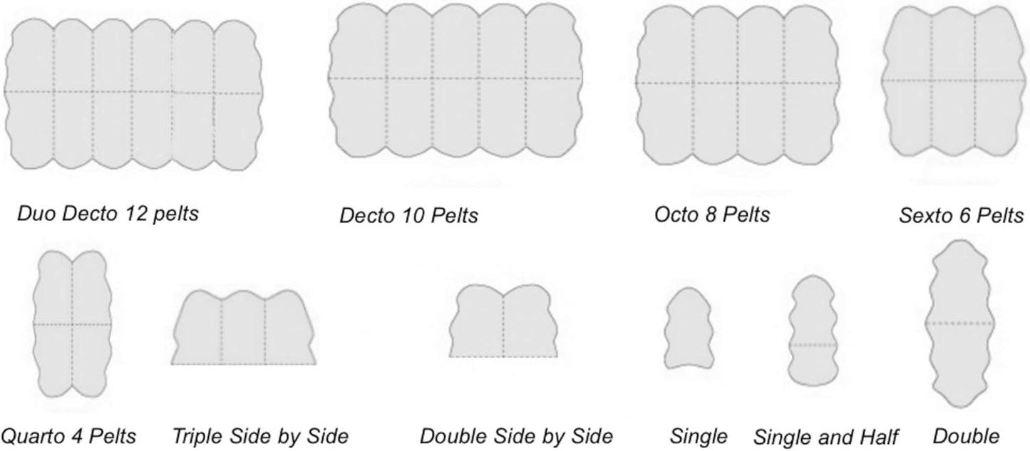 LAMBZY Faux Sheepskin Super Soft Free Shape Silky Shag Rug, Luxury Shaggy Silky Plush Carpet for Bedrooms Rugs Living Room Sofa Floor Rugs (4 Pelts 4'x6', 120cm X 180cm White with Black Tips)