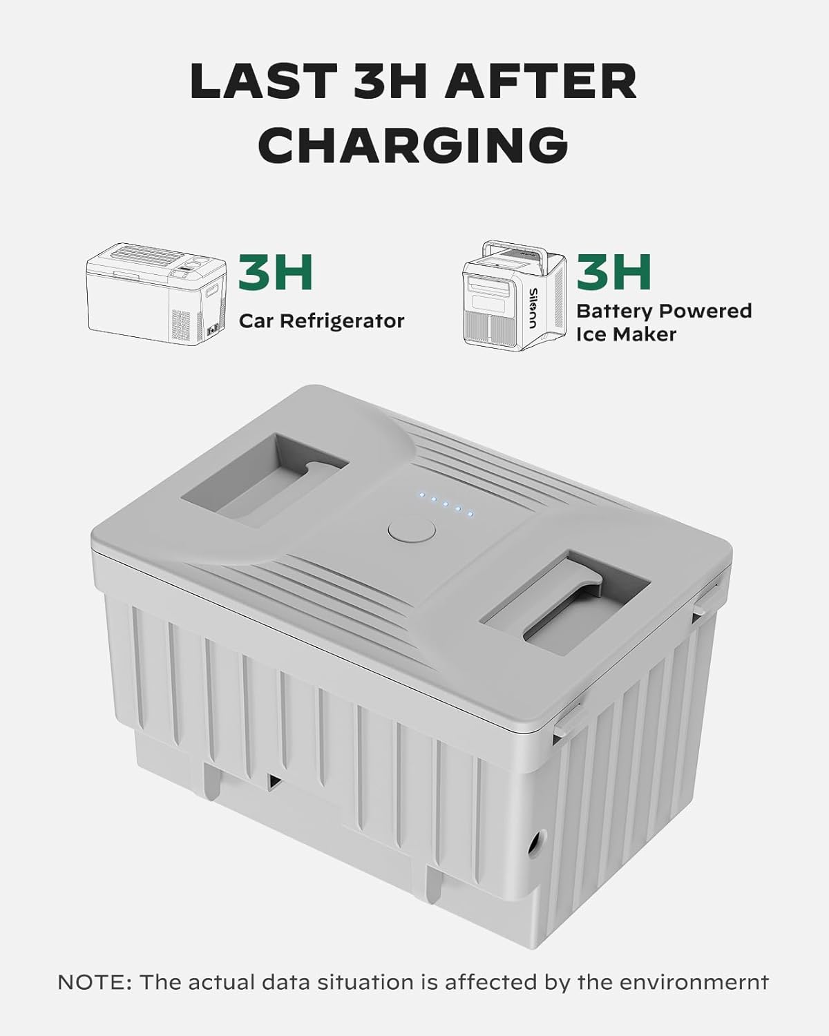 Silonn 168 Wh Detachable Battery for 12 Volt RV Ice Maker, Specially Equipped SLIM39 Series Portable Ice Maker (Adapter not Included)
