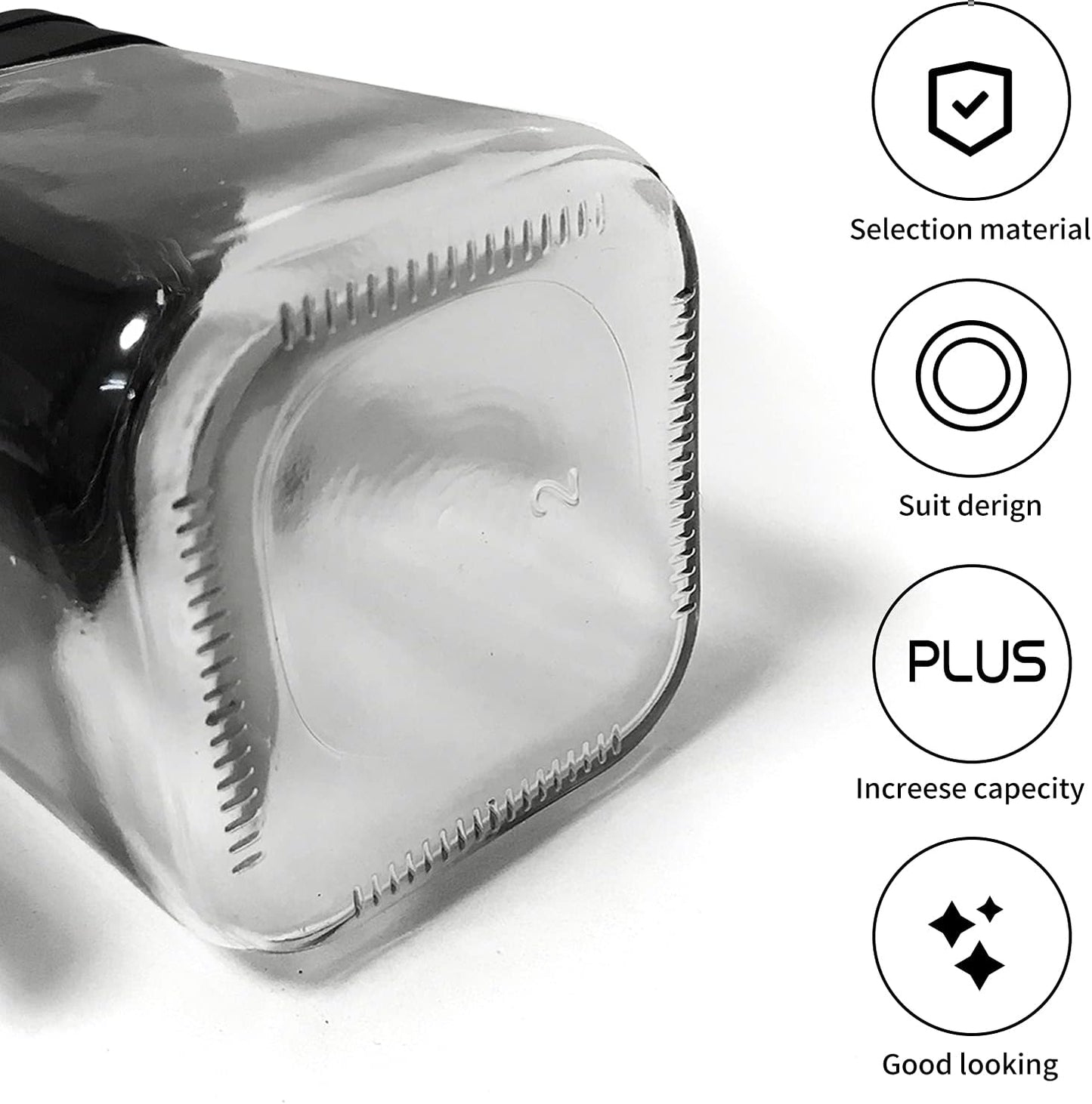 XIUDI Glass Spice Jars(3 piecesset),Seasoning Containers with 304 Stainless Steel Lids and Spoons,Clear Glass Condiment Canisters Pots Seasoning Box Salt Container Sugar Bowl,for Kitchen,