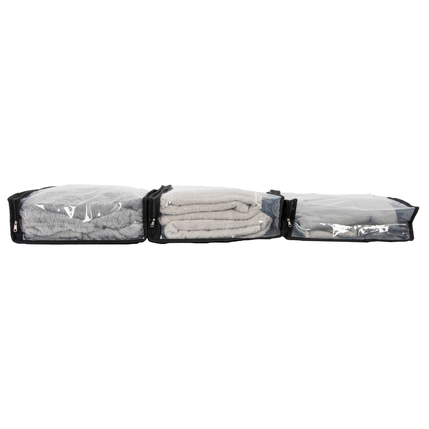 Household Essentials Under Bed Zippered Sweater Storage Bags with Clear Vision Panel, Set of 3