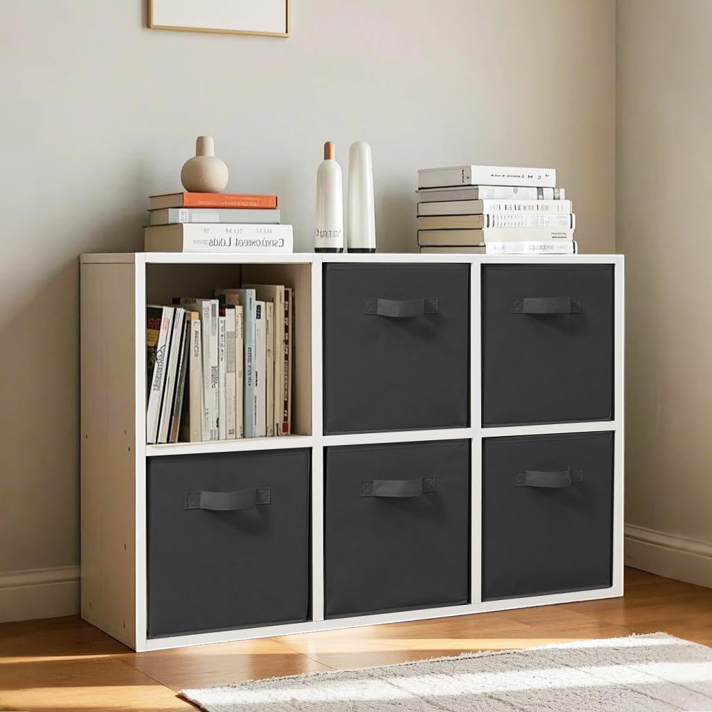 STORAGEIDEAS 11 Inch Fabric Storage Cubes, Sturdy Foldable Storage Bins, Heavy Duty Cube Organizer