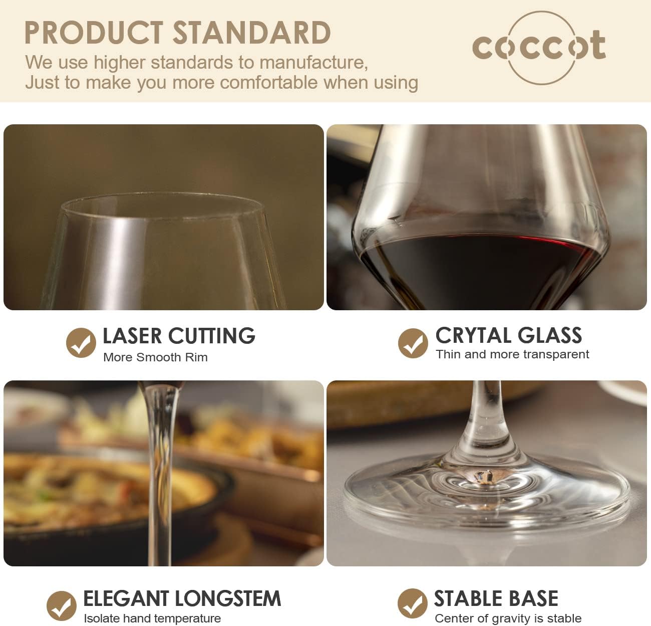 Wine Glasses,White Red Wine Glasses Set of 6,Lead-Free Premium Crystal Clear Glass,Hand Blown Italian Style Burgundy Long Stem Wine Glasses,Great Gift Packaging(16oz,6pack)