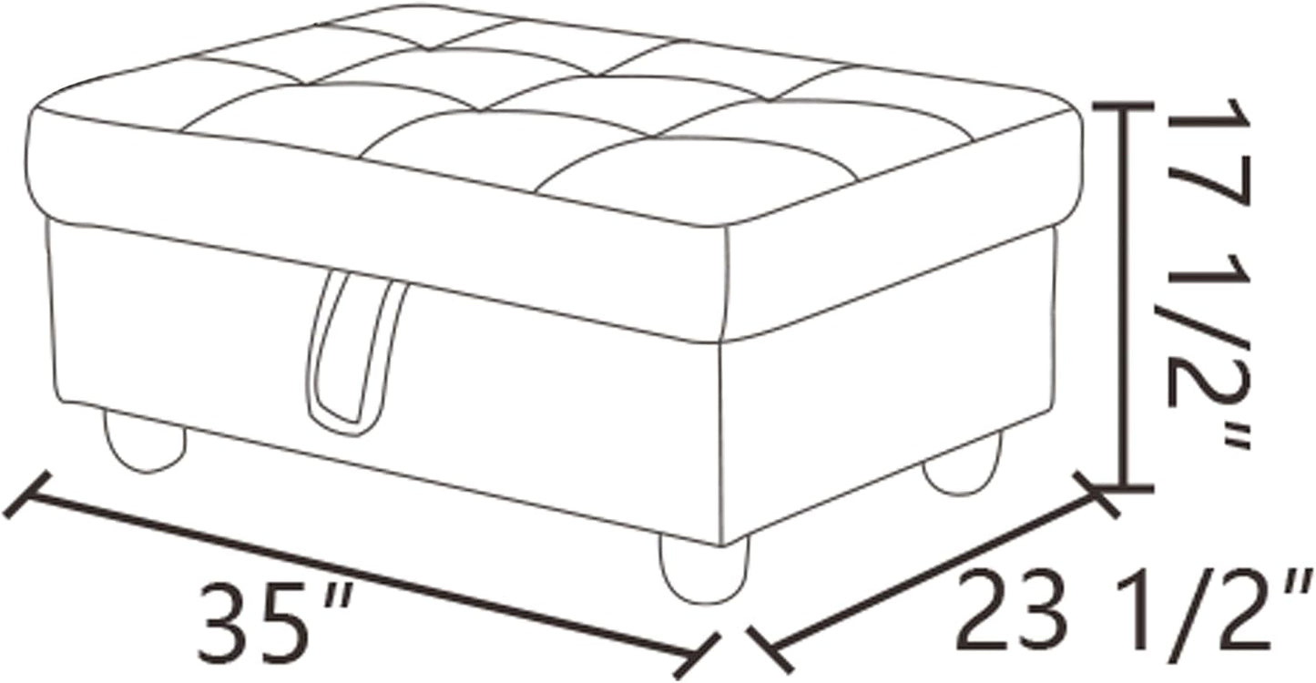 Ottoman Rectangular Storage Ottoman Bench, Flannel Footrest Stool Footstool with Lid for Living Room, Bedroom, Entryway, Light Blue, 34"x22.8"x17.5"