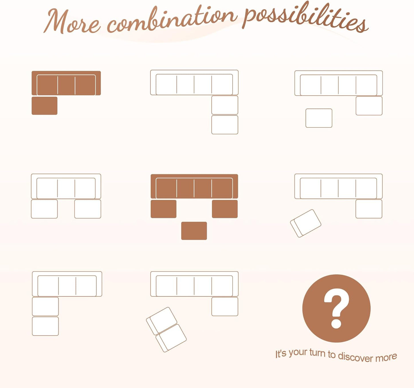 Hobestluk Modular Sectional Sofa Memory Foam Couch Sofa Bed Loveseat with Chaises Cloud Couch with Removable Cover Large Sectional Couches for Living Room (Strip White, Sofa Bed)