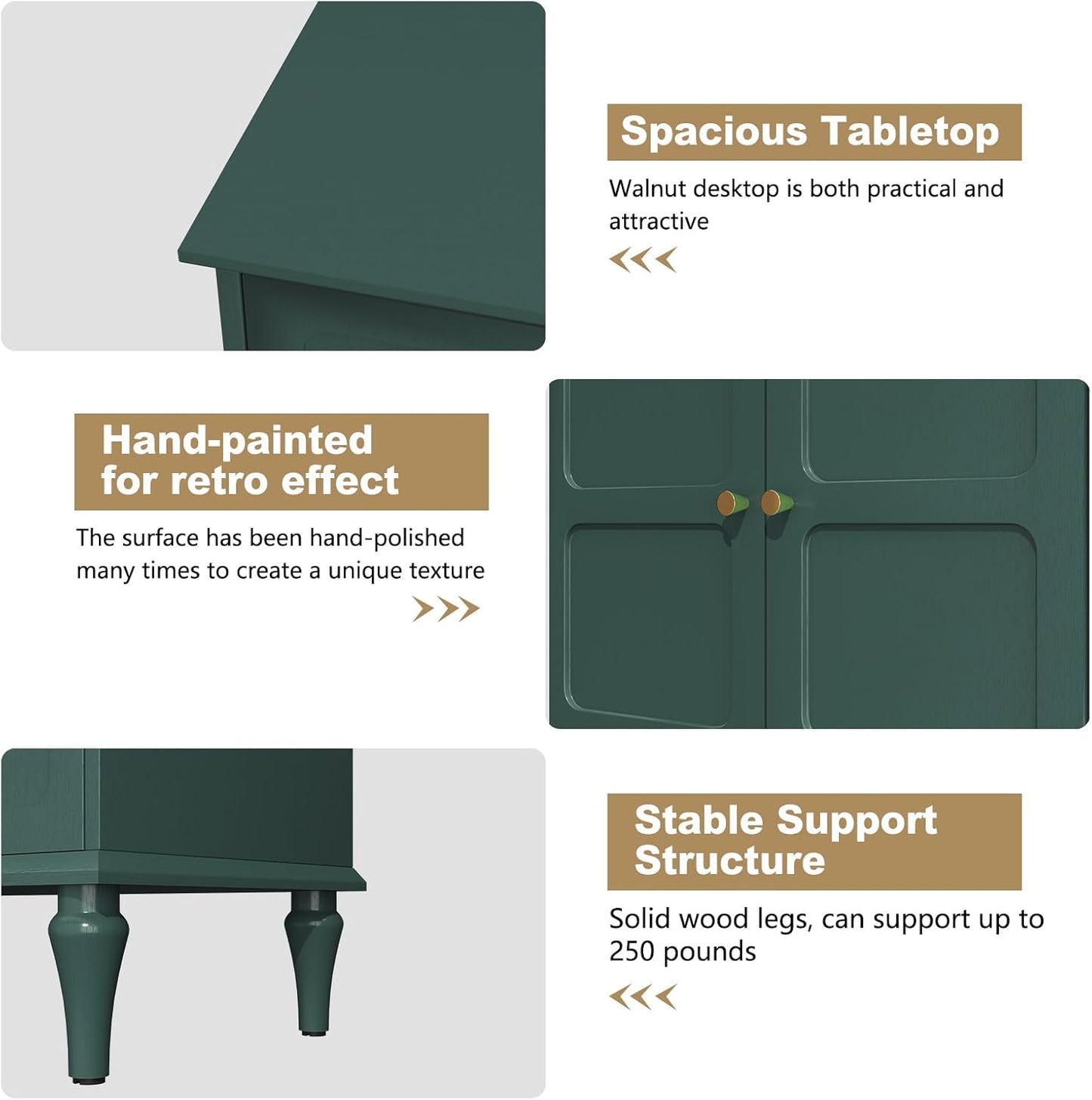 ARTPOWER 67'' Mid-Century Modern TV Stand with Storage Drawer and Doors, Long TV Stand with Adjustable Shelves for 75 Inch TV for Living Room, Bedroom, Green