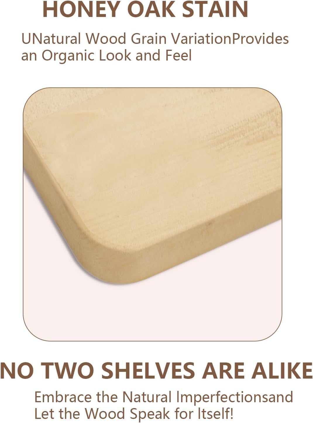 Solid Wood Floating Shelves Set of 2 - Natural, Warp & Crack Resistant 17.72 Inch Wall Shelf with Invisible Brackets Thicker, More Durable for Bathroom, Bedroom, Kitchen, Living Room (Wood, 17.72)