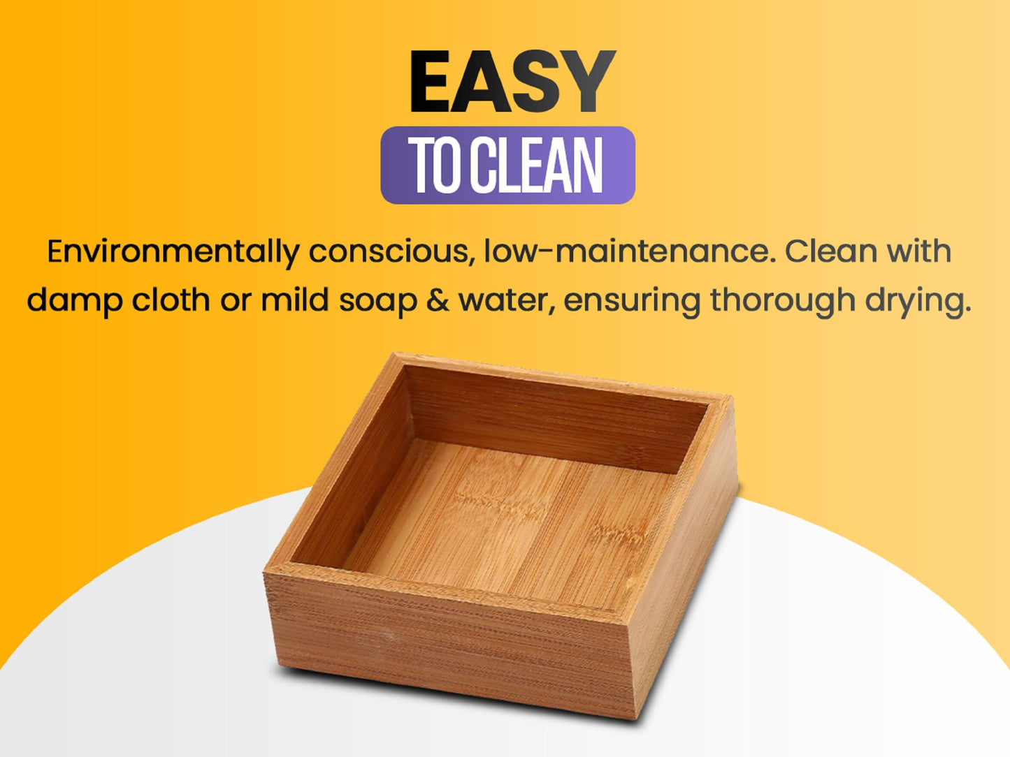 YBM Home Bamboo Drawer Organizer Box Multi-Use Storage for Junk Drawer, Office, Home, Kitchen