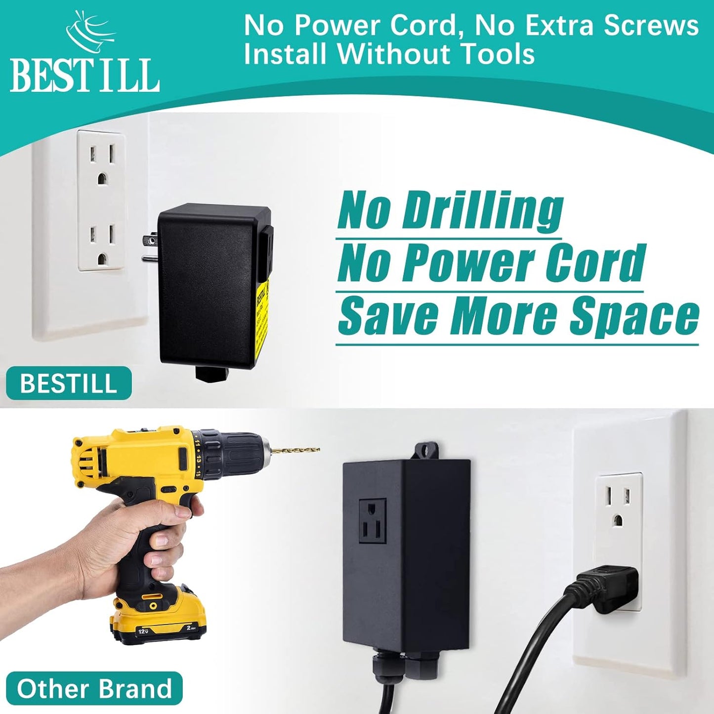 BESTILL Garbage Disposal Air Switch Kit - UL Listed, Brass 2.95" Short Sink Top On/Off Switch Button for Food Waste Disposer, Chrome, Compatible with all Garbage Disposals