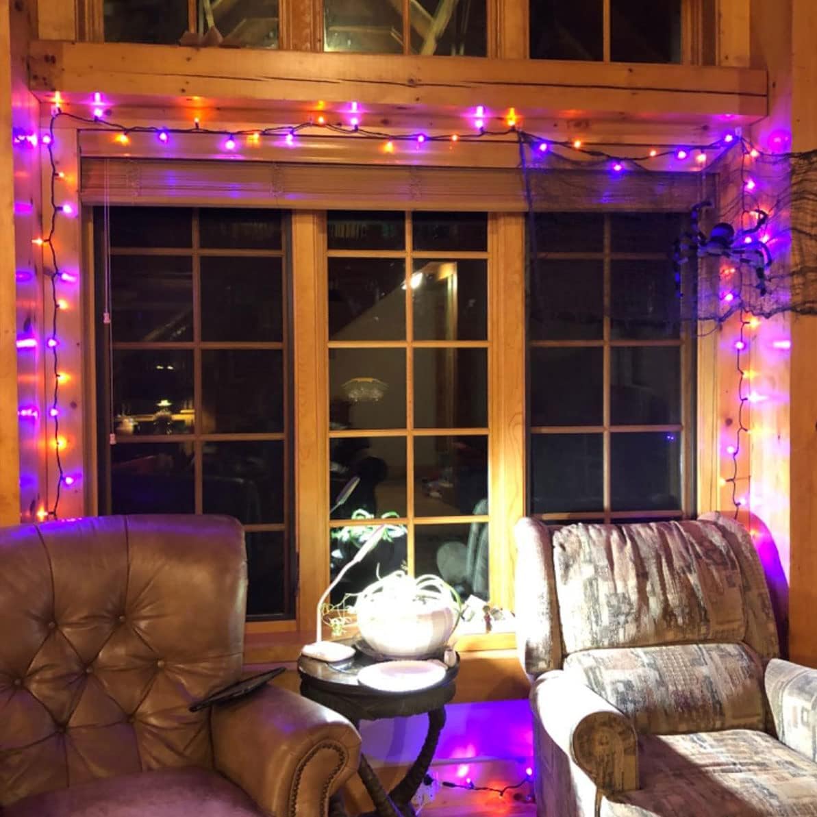 Dazzle Bright Purple and Orange Fairy String Lights, 4 Pack Total 80FT 240LED Copper Wire Battery Operated Waterproof Lights, Halloween Decorations for Indoor Home Outdoor Patio Yard Party Decor