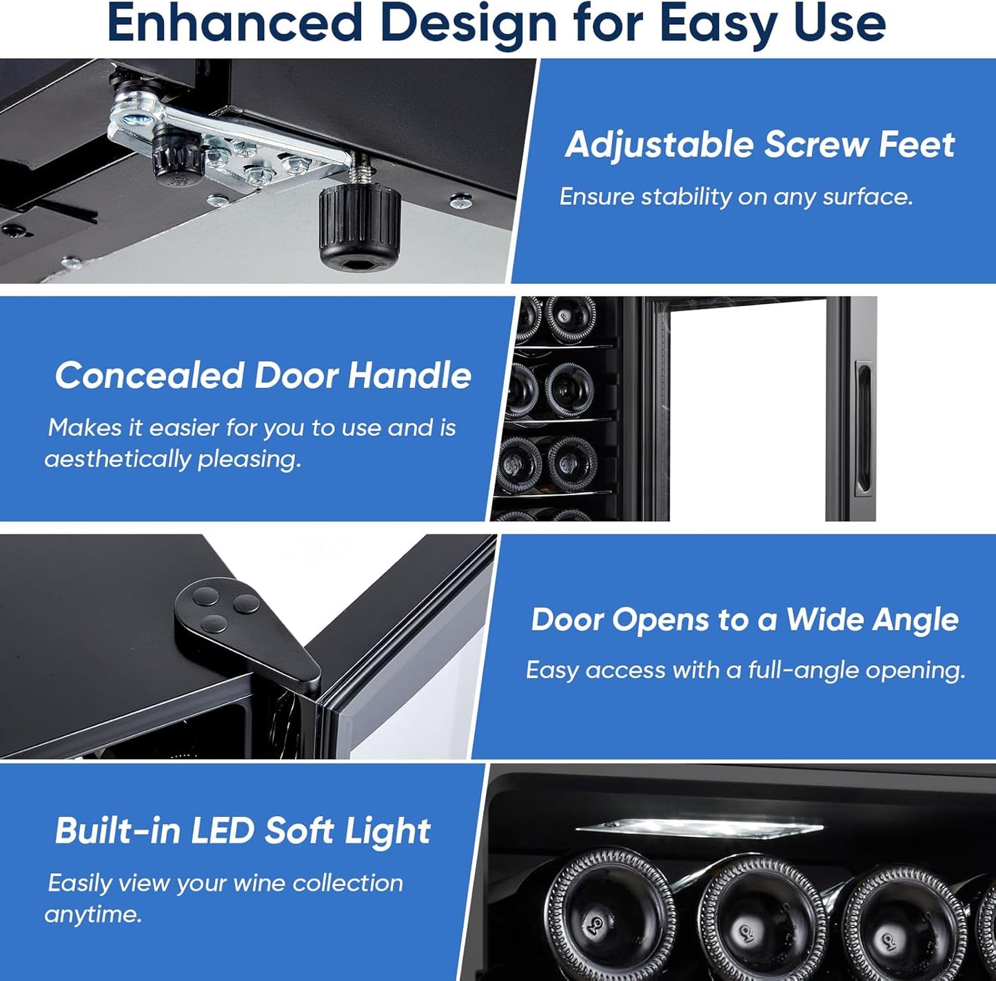 24 Bottle Compressor Wine Cooler Refrigerator with Lock, Freestanding Wine Fridge, 41°F-64°F Digital Temperature Control, Large Wine Cellar for Red, White, Champagne, and Sparkling Wine ??Black