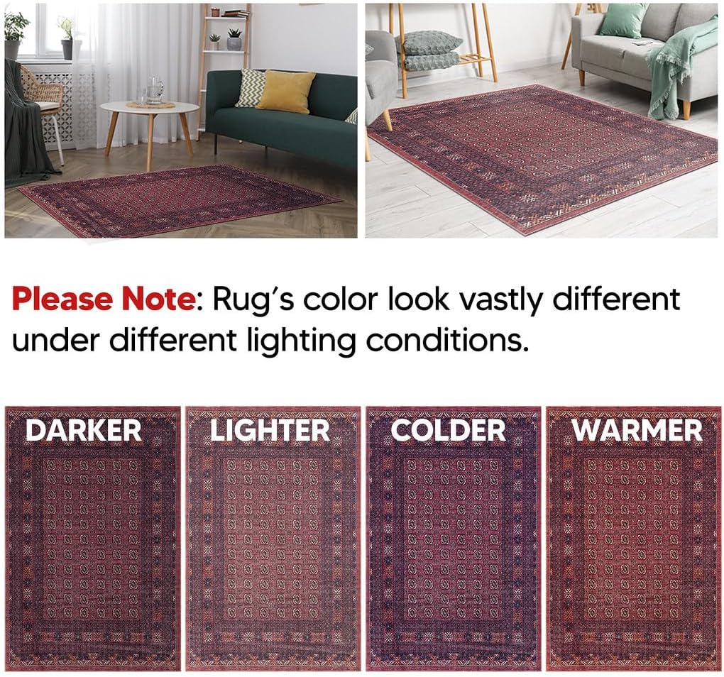 Keen Home Design 2x7 Rug - Machine Washable Runner Rug with Non-Slip Backing, Ideal for Hallway, Entryway, Kitchen, Laundry Room - Vintage, Easy Clean, Durable, Low Pile Rug - (2'6" x 7')