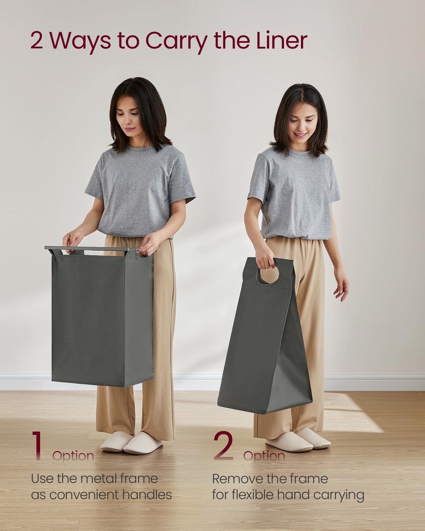 VASAGLE Laundry Hamper, Laundry Basket, Laundry Sorter with a Pull-Out and Removable Bag, Shelf