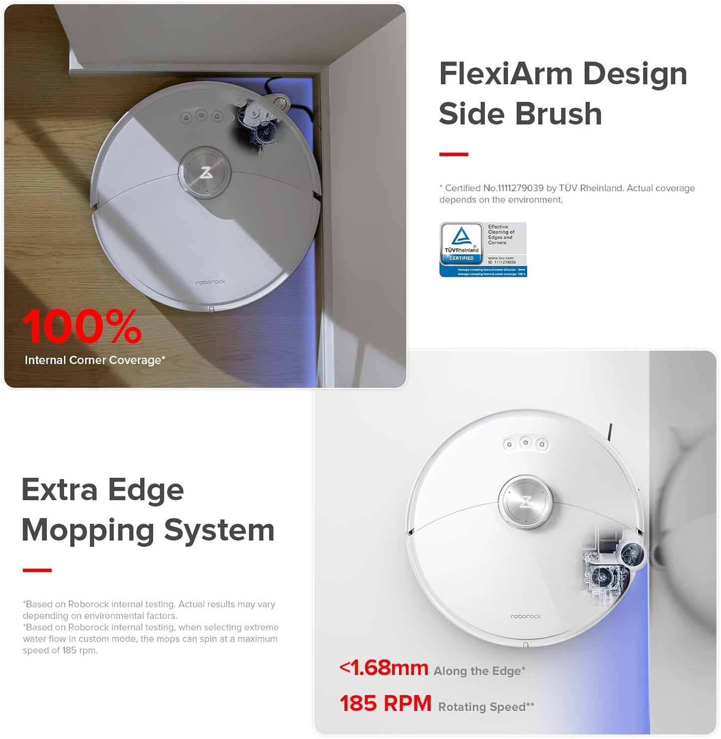 roborock S8 MaxV Ultra with Refill & Drainage System Robot Vacuum and Mop, FlexiArm Design, Auto Mop Washing&Drying, 10000Pa Suction, Obstacle Avoidance, 20mm Auto Mop Lifting, Smart Dirt Detection