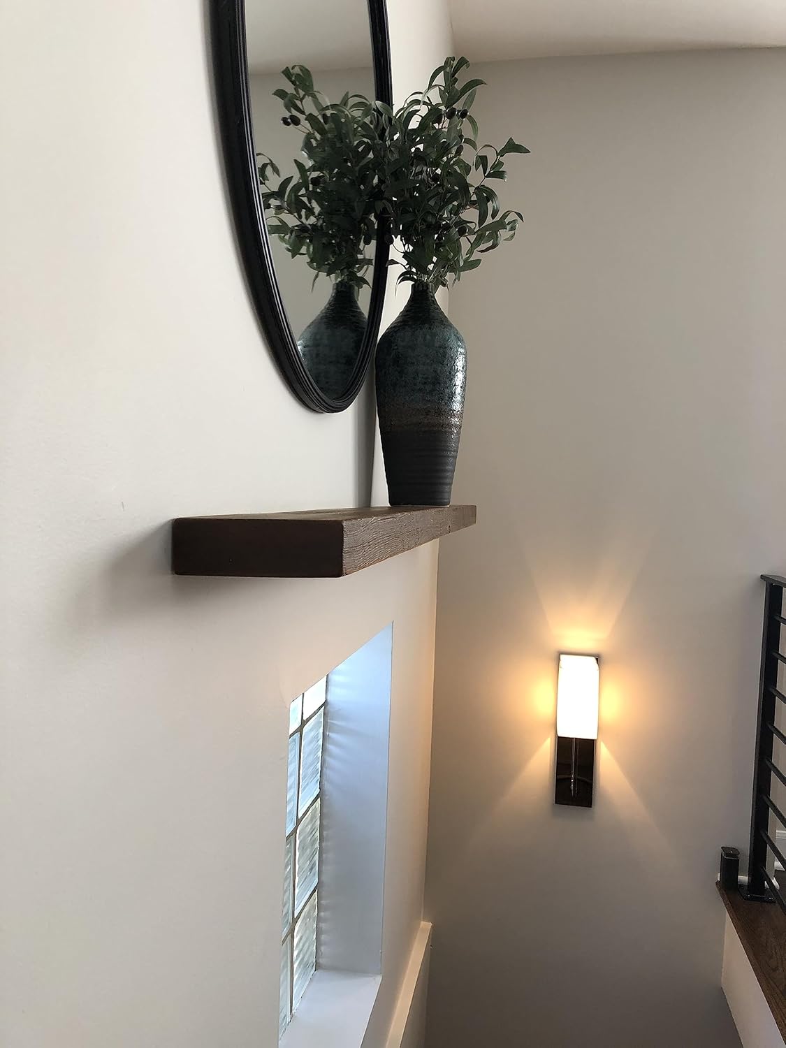 joelsantiques - 42 Inch Wooden Floating Shelves for Wall - 42x6x2 in - Made of Natural Wood - Long Heavy Duty Rustic Wall Shelves for Bedroom - Perfect for Living Room, Kitchen - Mocha