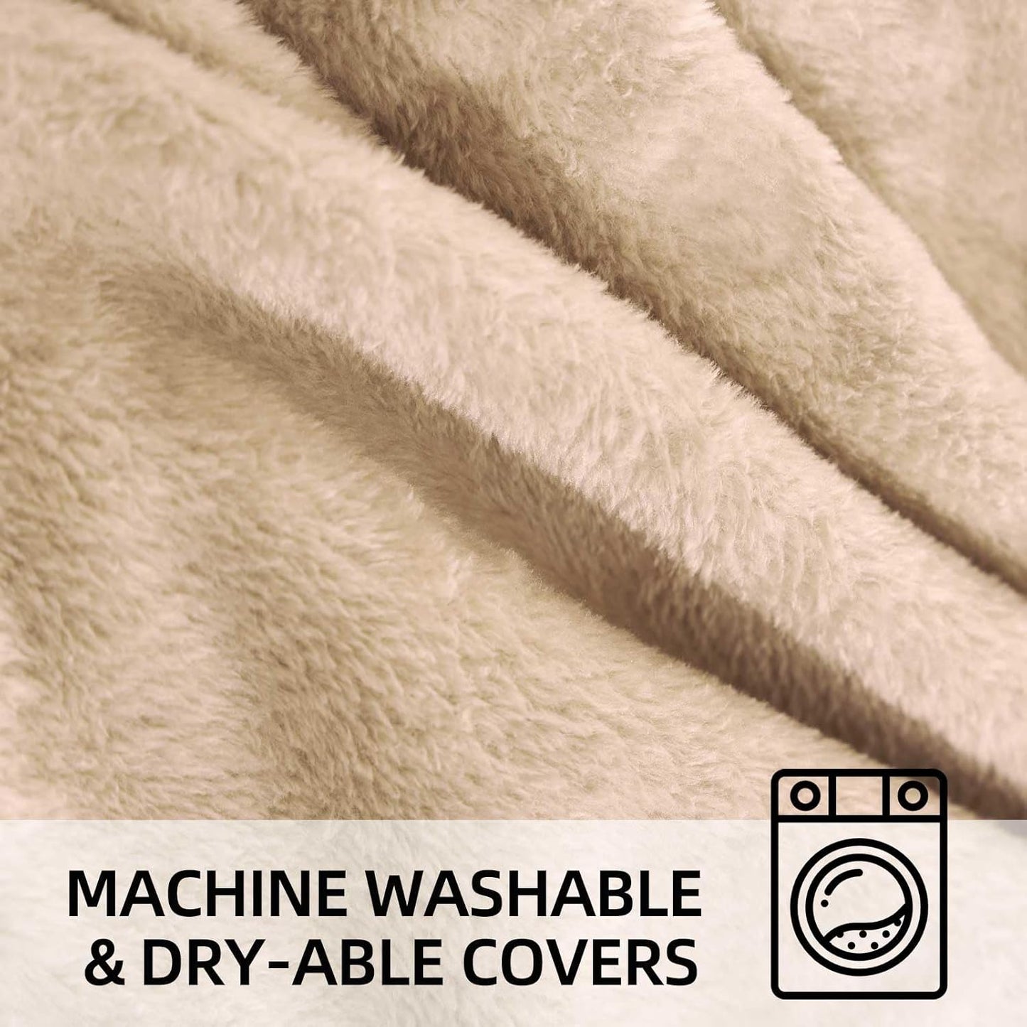 Bean Bag Chair 4Ft, Memory Foam Filled, Large Beanbag Chairs for Adults and Teens, Soft Sofa with Removable Flannel Cover, Round Couch for Living Room Bedroom College Dorm (Apricot, 4FT-47×47"×24")