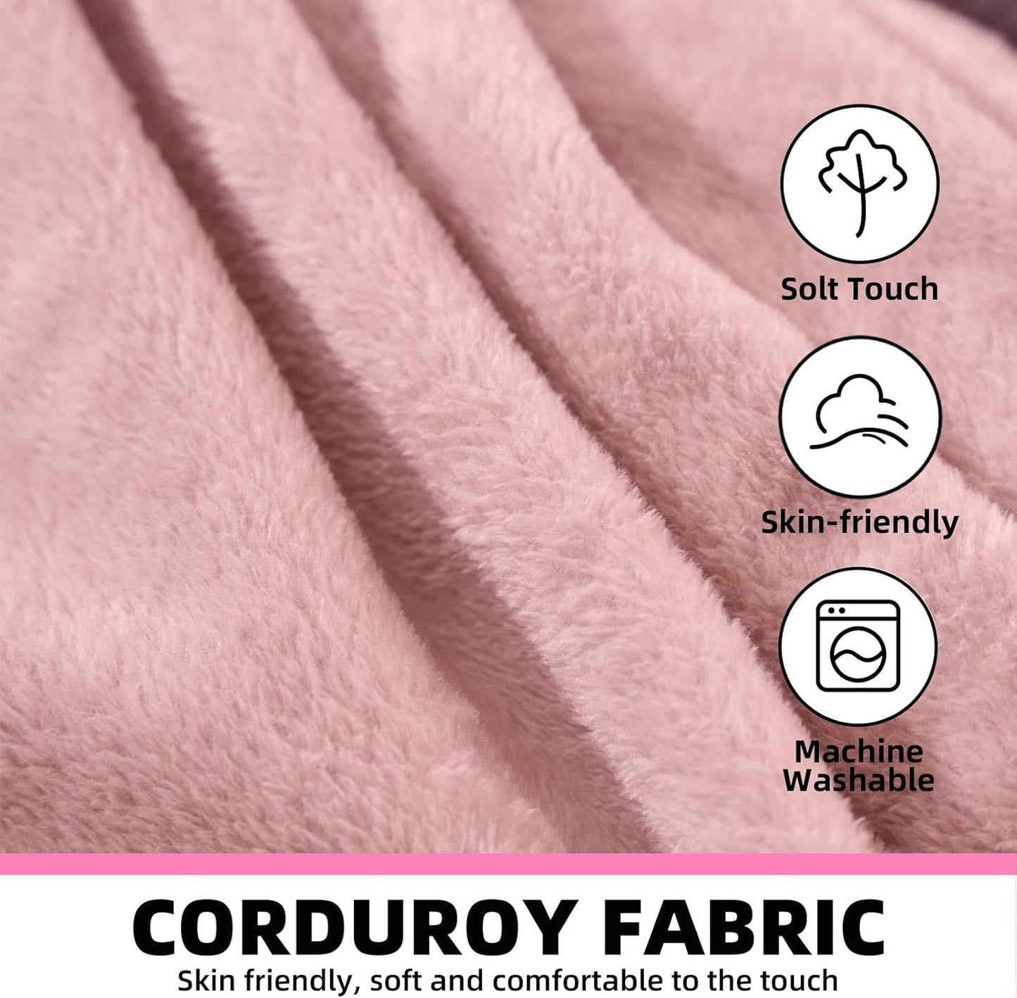 6FT,Oversized Bean Bag Chairs for Adults,Giant beanbag with Filler Included,Fluffy Memory Foam,Soft and Comfy Corduroy Fabric,Gaming Chairs Suitable for Living Room and Bedroom (Pink, 6 Foot)