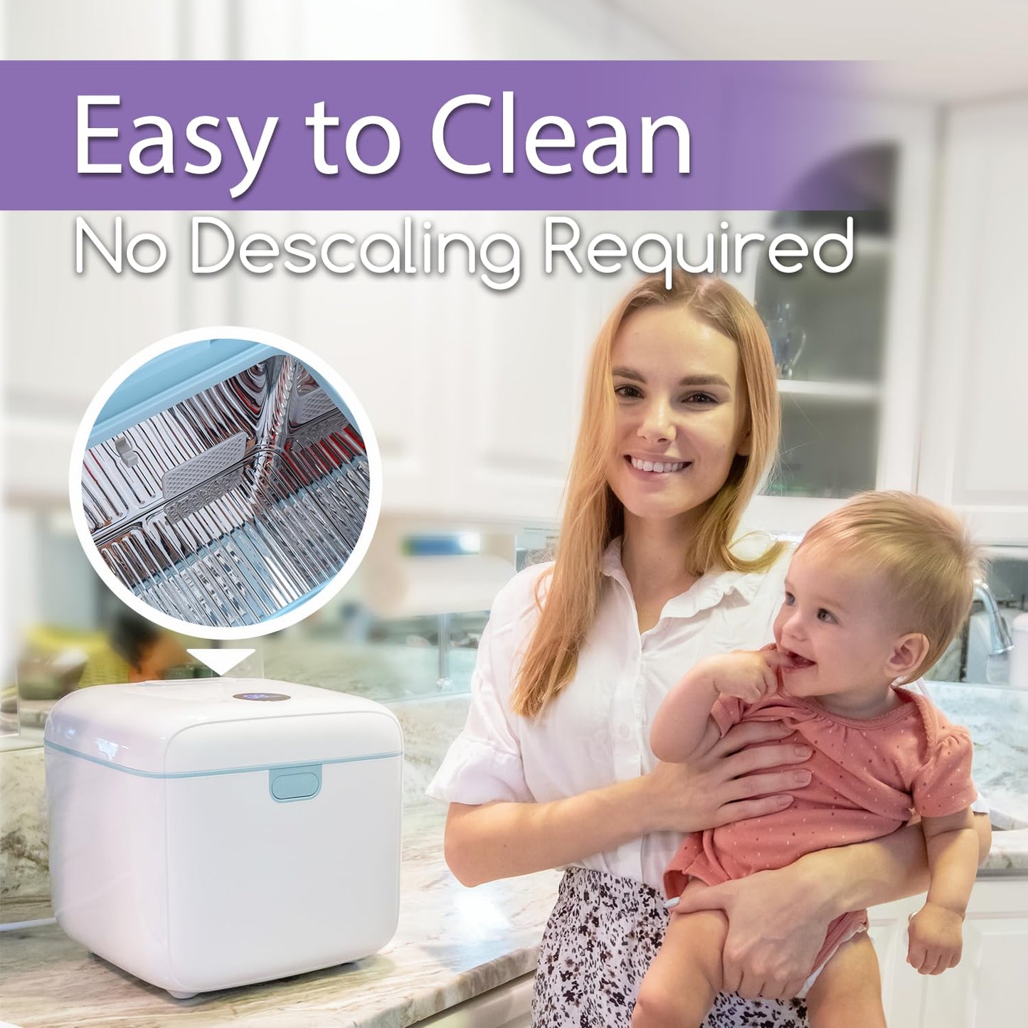 Papablic 4-in-1 UV Light Sanitizer | UV-Clean Sanitizing and Dryer Pro | UV Sanitizer Box with Dual UV-C Lamps for Babies & Whole Family | Large Capacity | Touch Control