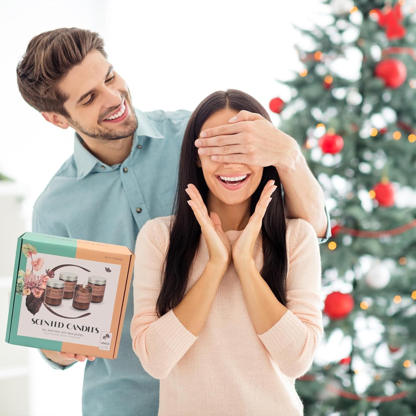 Aromatherapy Candles for Home Scented, Candle Gift Set for Stress Relief | Meditation | Yoga | SPA | Relaxing, Amber Jar Candles for Women, Birthday, Valentine, Mother's Day, 7.1 oz - Pack of 4