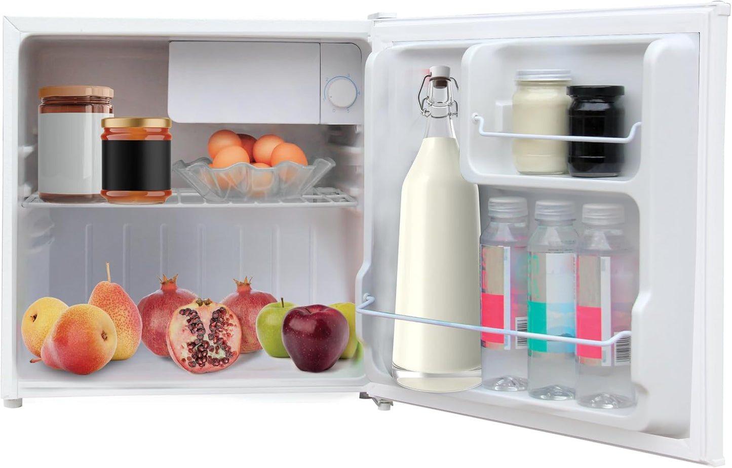 FRIGIDAIRE EFR107-WHITE, Mini Fridge for Dorm with White Board & Small Ice Freezer 1.6 Cu Ft Compact Refrigerator, White