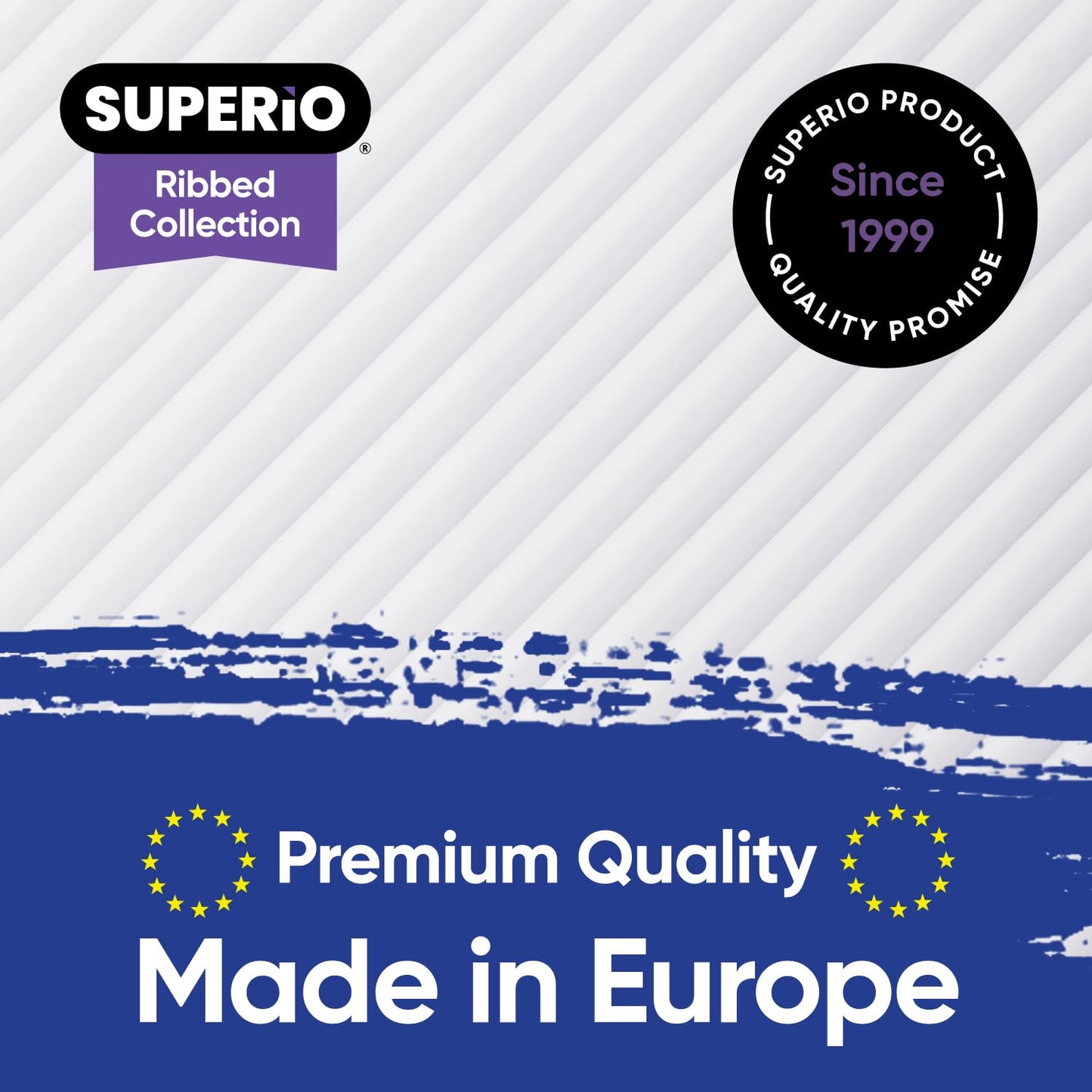 Superio Ribbed Collection - Superio Lid for Decorative Plastic Basket Open Home Storage Bins