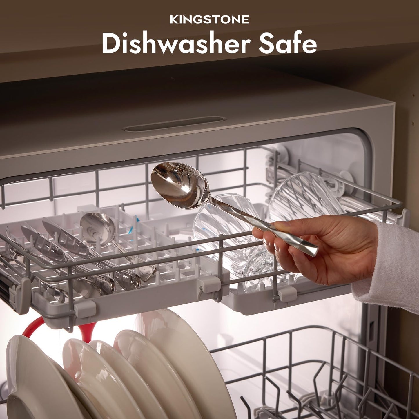 KINGSTONE Silverware Set, Luxury 30 Piece Flatware Set for 6, 18/10 Stainless Steel Cutlery Set with Diamond Cut Pattern for Kitchen, Home, Wedding, Party, Mirror Polished and Dishwasher Safe