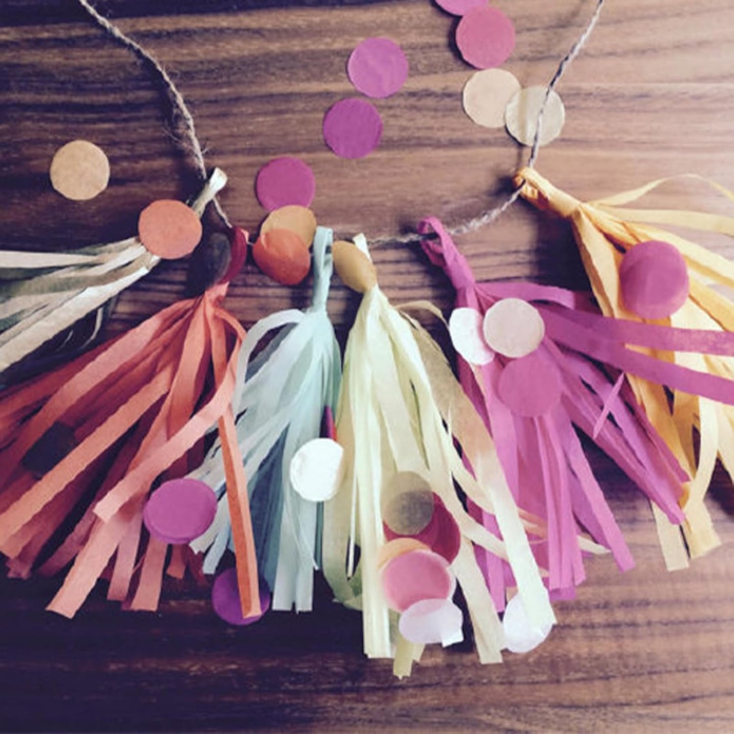 Shiny Tassel Garland Tissue Colorful Paper Tassel Banner, Tassels Party Decorations Supplies, Pack of 20 - (Navy Blue and Silver)