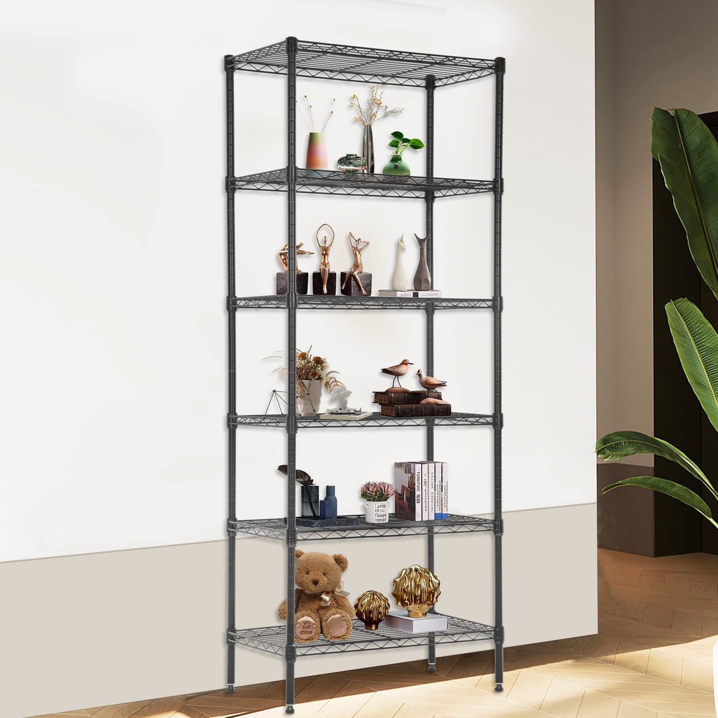 FDW 6 Tier Wire Shelving Units Adjustable Metal Storage Rack 23L x 13W x 59H NSF Pantry Shelves