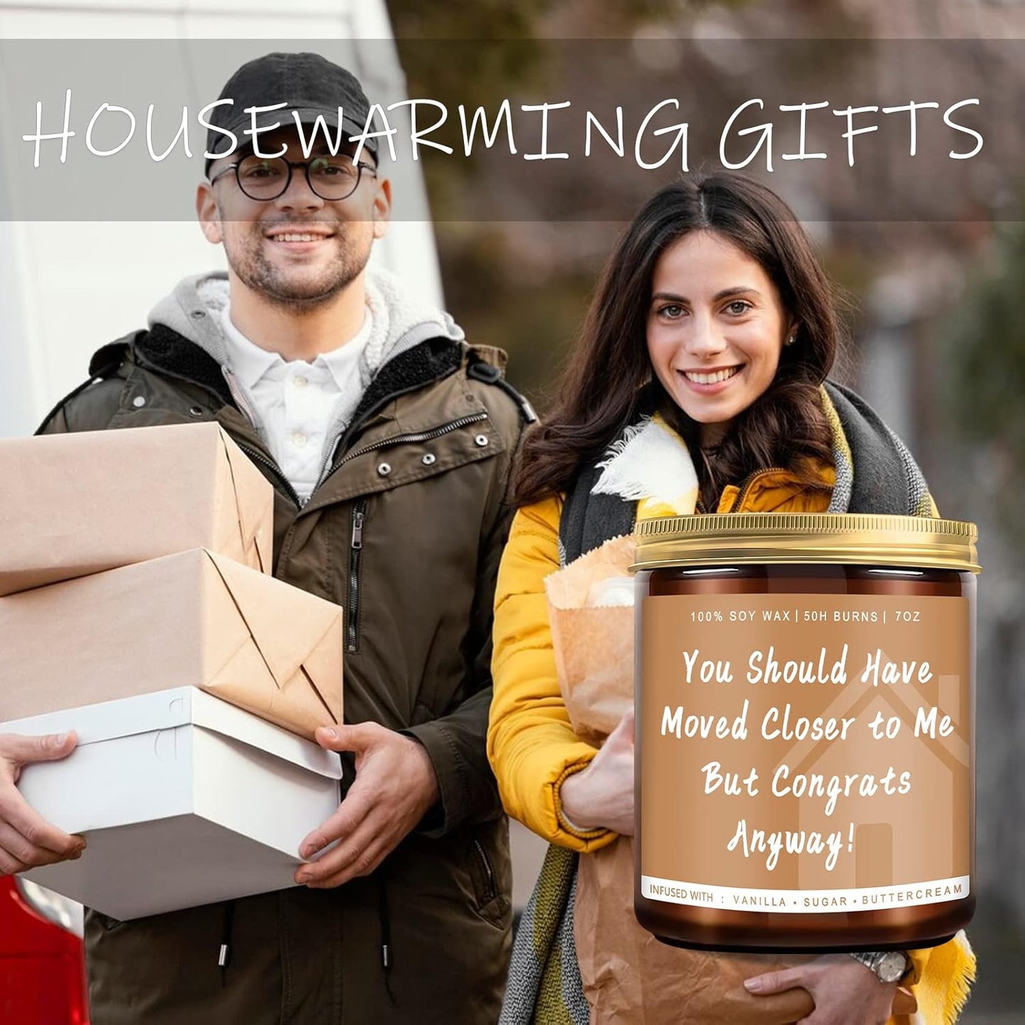 Auelife House Warming Gifts New Home, Housewarming Candle, Unique House Warming Gift, New House Gift, New House Candles for Home, Homeowner Gifts for Friend, Family, Women, Men