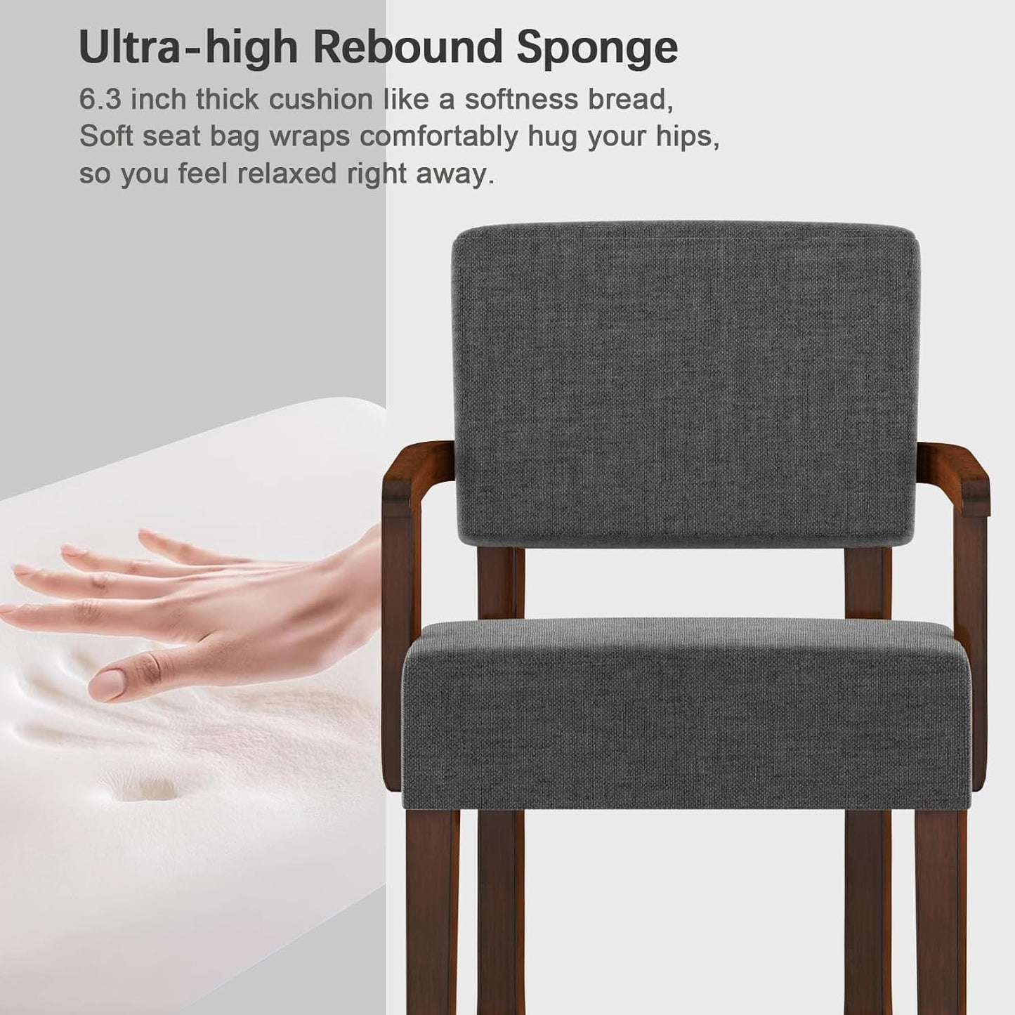 Oversize Accent Chair with Soft Seat and Armrests for Living, Dinning, Bedroom, Reading, Waiting Room