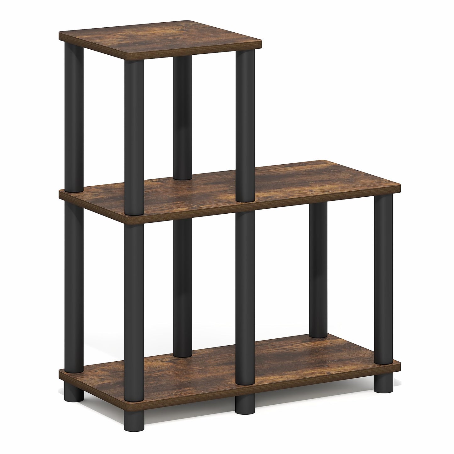 Furinno Turn-N-Tube Storage Shelves, 3-Tier Ladder Book Shelf with Open Frame Design, 3-Cube