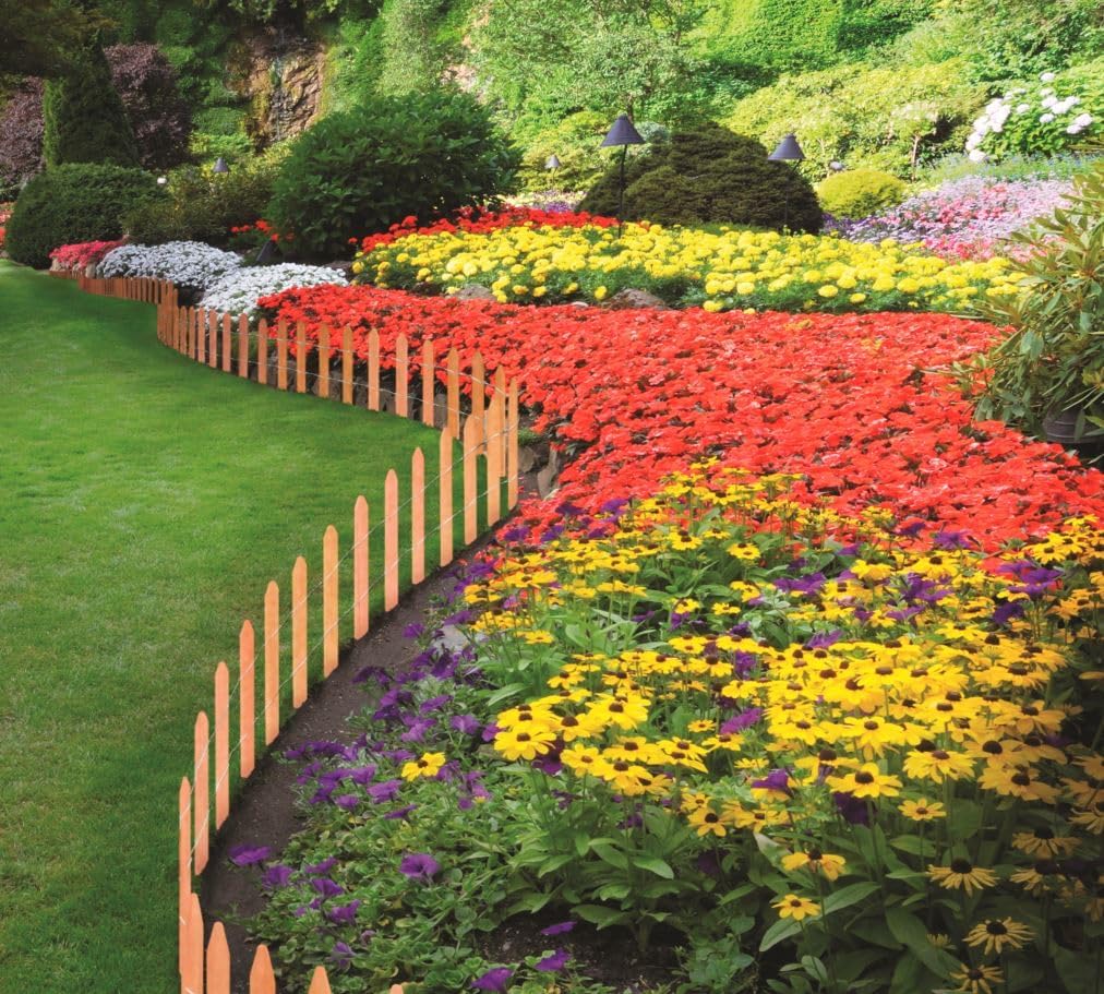 Greenes Fence Cedar Wood Garden Picket Fence 16" H x 8' L (6-Pack, 48' Total)