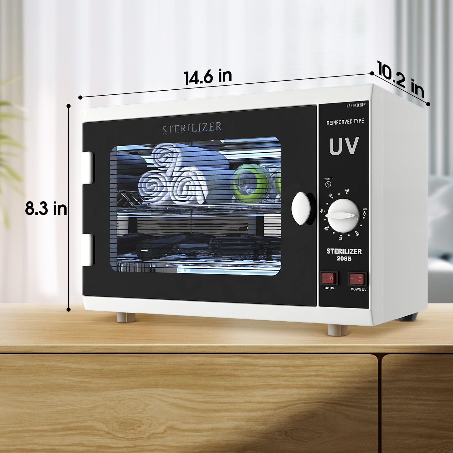 UV Sanitizer Cabinet. Dual Lamp UV Light Sanitizer Box with Timer Setting, Suitable for Cleaning of Various Items