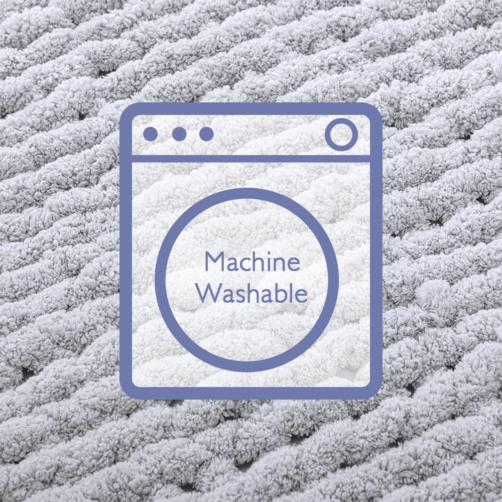 Bigacogo Chunky Knit Throw Blanket for Couch, 40x40 inches, 100% Hand Knitted with Thick Jumbo Chenille Yarn, Cozy Soft Large Rope Knot Cable Crochet Blankets for Sofa Bed Living Room, Light Grey