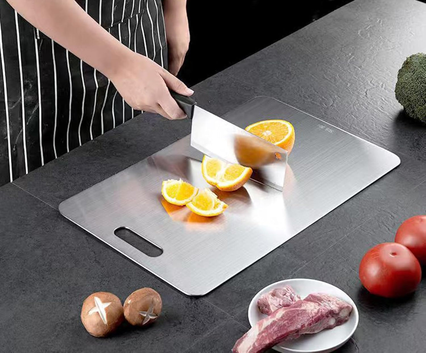 Titanium Cutting Board, New Upgrade Pure Titanium Cutting Boards for Kitchen,Food Grade 316 Stainless Steel Cutting Board,Double sided Dishwasher Safe 15.3x11inch